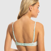ROXY RIB KNOT BIKINI TOP - BLUE