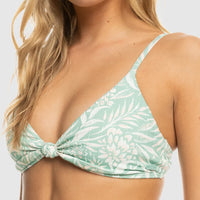 ROXY RIB KNOT BIKINI TOP - BLUE