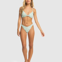 ROXY RIB KNOT BIKINI TOP - BLUE