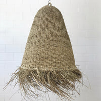 Large Natural Seagrass Fringe Pendant