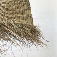 Large Natural Seagrass Fringe Pendant