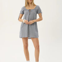 AFENDS LENNI MINI DRESS - INDY NAVY CHECK