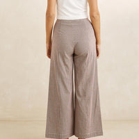 RHYTHM LONDON CHECVK WIDE LEG PANT - CHOCOLATE