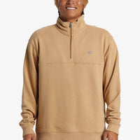QUIKSILVER SATURN CHROME HALF ZIP SWEATSHIRT- KHAKI