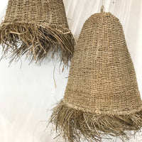 Large Natural Seagrass Fringe Pendant