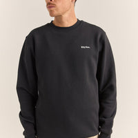 RHYTHM MENS BRAND FLEECE CREW - BLACK