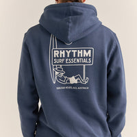 RHYTHM MENS AWAKE FLEECE HOODIE - NAVY