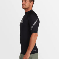 QUIKSILVER MENS ALL TIME SHORT SLEEVE UPF 50 RASH VEST- BLACK