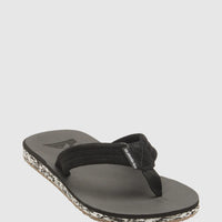 QUIKSILVER CARVER SUEDE RECYCLED SANDALS - BLACK/WHITE
