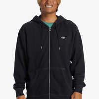 QUIKSILVER SATURN CHROME ZIP UP HOODIE- BLACK