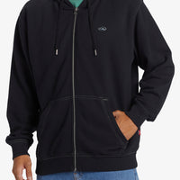 QUIKSILVER SATURN CHROME ZIP UP HOODIE- BLACK