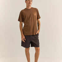 RHYTHM WORN PATH SHORT SLEEVE TEE - CHOCOLATE