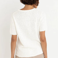 RHYTHM ADELE SHORT SLEEVE KNIT CARDIGAN - WHITE