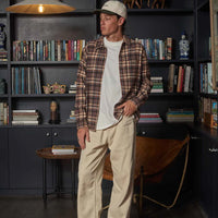 RHYTHM ALBERT CHECK LS SHIRT - ALMOND