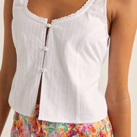 RHYTHM BRIGHTON BUTTON TOP - WHITE