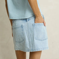 RHYTHM CHARLIE LOW RISE MINI SKIRT - LIGHT WASH
