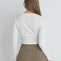 RHYTHM CHARM LONG SLEEVE TOP - WHITE