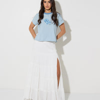 RHYTHM DAISY FLORAL STRIPE TEE - BABY BLUE