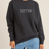 RHYTHM FLAGSHIP BOYFRIEND FLEECE CREW - BLACK