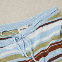 RHYTHM FRANKIE STRIPE KNIT SHORT - MARINE GREEN