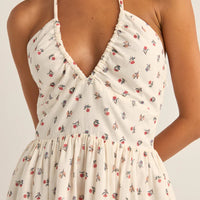 RHYTHM HARPER HALTER MINI DRESS RED FLORAL