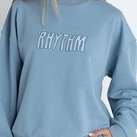 RHYTHM INSIDER CREW NECK FLEECE - DUSTY BLUE