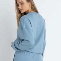 RHYTHM INSIDER CREW NECK FLEECE - DUSTY BLUE