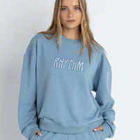 RHYTHM INSIDER CREW NECK FLEECE - DUSTY BLUE