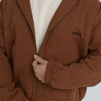 RHYTHM MENS HOODED WORK JACKET - VINTAGE BROWN