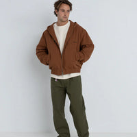 RHYTHM MENS HOODED WORK JACKET - VINTAGE BROWN