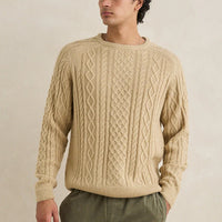 RHYTHM MENS MOHAIR FISHERMANS KNIT - SAND