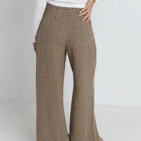 RHYTHM MOLLIE CHECK PANT - CHOCOLATE