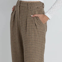 RHYTHM MOLLIE CHECK PANT - CHOCOLATE