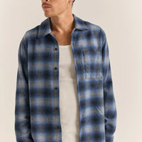 RHYTHM PLAID LS FLANNEL SHIRT - BLUE