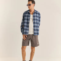 RHYTHM PLAID LS FLANNEL SHIRT - BLUE