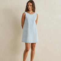 RHYTHM RILEY DENIM MINI DRESS - LIGHT WASH
