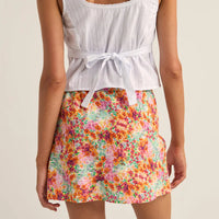 RHYTHM SIERRA FLORAL BIAS CUT MINI SKIRT - ORANGE