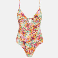 RHYTHM SIERRA FLORAL TIE FRONT ONE PIECE - ORANGE