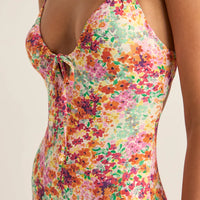 RHYTHM SIERRA FLORAL TIE FRONT ONE PIECE - ORANGE