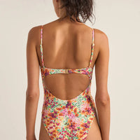 RHYTHM SIERRA FLORAL TIE FRONT ONE PIECE - ORANGE