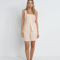 RHYTHM TIDE STRIPE LONG VEST - NATURAL