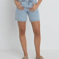 RHYTHM WOMENS TOUR DENIM BERMUDA SHORT - LIGHT BLUE