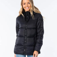 RIP CURL WOMENS ANTI-SERIES INSULATED PUFFER JACKET - BLACK
