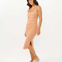 RIP CURL BOBBI STRIPE MIDI DRESS