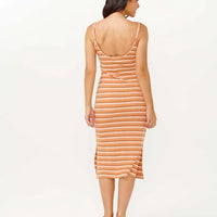 RIP CURL BOBBI STRIPE MIDI DRESS