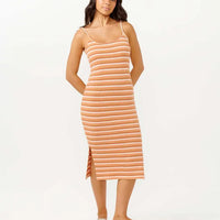 RIP CURL BOBBI STRIPE MIDI DRESS