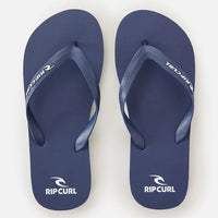 RIP CURL BRAND LOGO BLOOM OPEN TOE THONG - NAVY