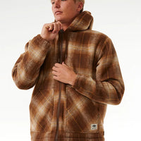 RIP CURL CLASSIC SURF CHECK JACKET - DUSTED CHOCOLATE