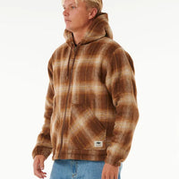 RIP CURL CLASSIC SURF CHECK JACKET - DUSTED CHOCOLATE