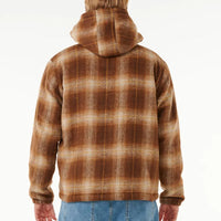 RIP CURL CLASSIC SURF CHECK JACKET - DUSTED CHOCOLATE